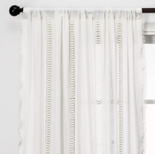 Load image into Gallery viewer, 84&quot;x42&quot; Lace Trim Light Filtering Window Curtain Panel Sour Cream
