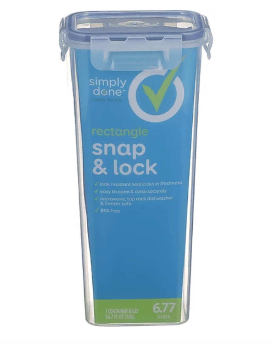 Simply Done Rectangle Snap & Lock Container/Lid 6.77cups