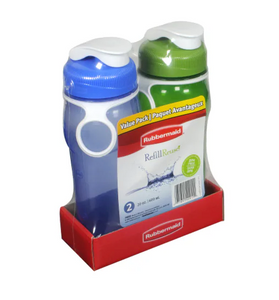 Rubbermaid Refill Reuse Chug Water Bottles - 2 pk - Lawn Green/Marina Blue