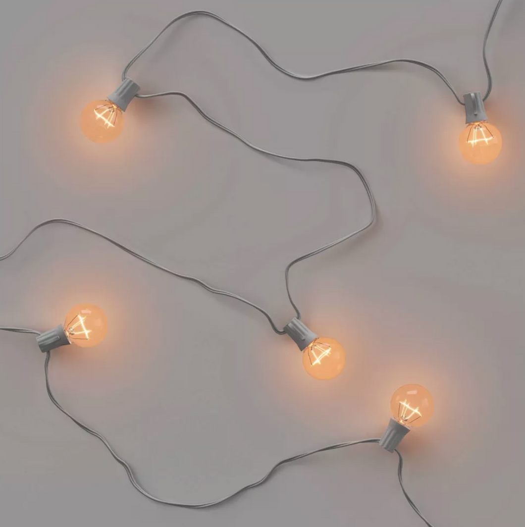 20ct Incandescent Outdoor String Lights G40 Clear Bulbs - White Wire