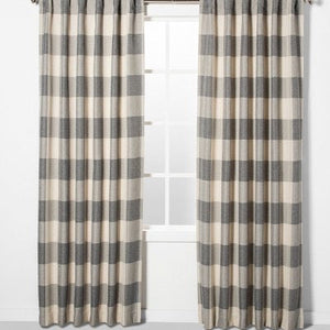 52x84 Larkhall Plaid Blackout Window Curtain Panel - Gray Fog