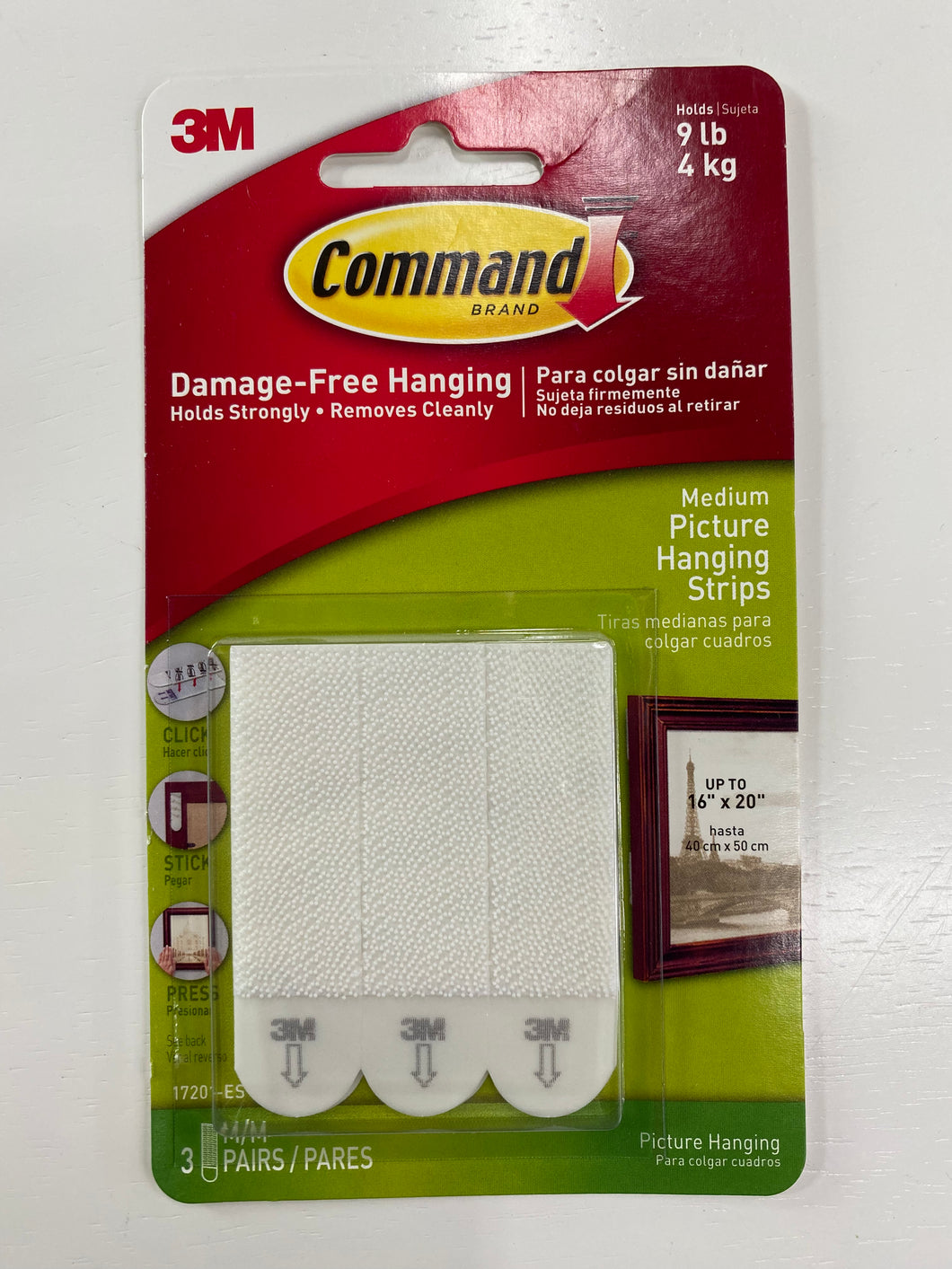 Command Medium Sized Picture Hanging Strips(9lb)- White