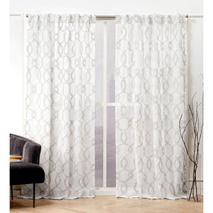 Nicole Miller 54x96 Soft Trellis Curtain Panels - Set of 2