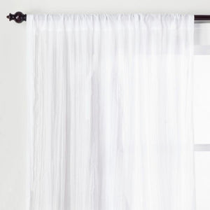 42x84 Crushed Sheer Curtain Panel - White