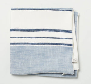 18" x 18" Off-Center Stripes Pillow Cover Blue - H & H Magnolia