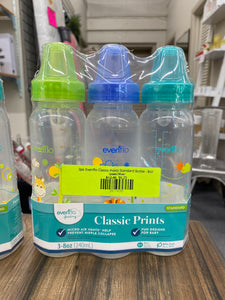 3pk Evenflo Classis Prints Standard Bottle - 8oz