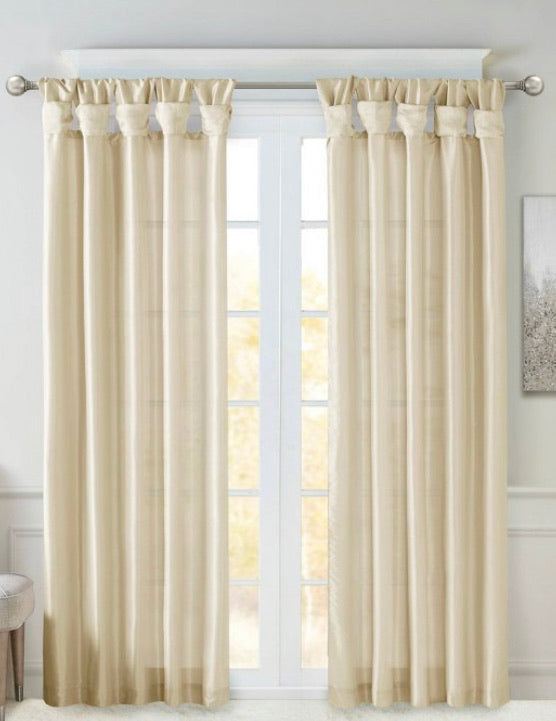 50x84 Lillian Twisted Tab Lined Light Filtering Curtain Panel