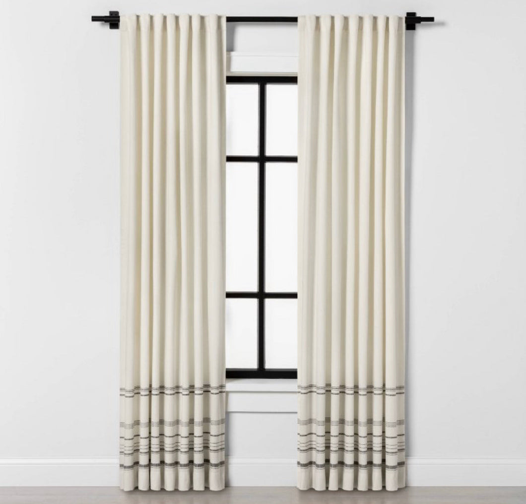 54x95 Engineered Hem Stripe Curtain Panel - H&H with Magnolia