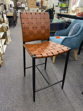 Load image into Gallery viewer, Wellfleet Woven Faux Leather Metal Base 24” Counter Height Barstool
