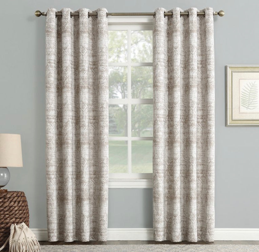 Sun Zero 50x95 Darren Distressed Global Blackout Lined Grommet Curtain Panel - Camel