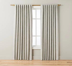 54x108 Heathered Slub Room Darkening Curtain Panel - Jet Gray