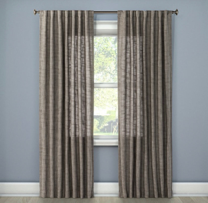 54x95” Textured Weave Back Tab Window Curtain Panel