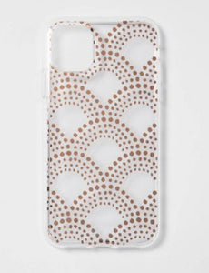 Phone Case for Apple iPhone XR, 11 - Gold Scallop Dot