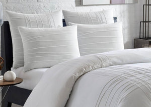 Twin Variegated Pleats Comforter Set- White - City Scene