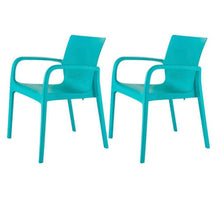Load image into Gallery viewer, Alissa 4pk. Stackable Outdoor Arm Chairs - Turquoise - read description
