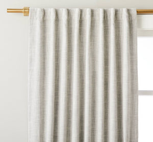 54x108 Heathered Slub Room Darkening Curtain Panel - Jet Gray