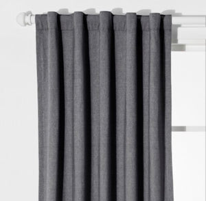 Chambray Window Blackout Curtain Panel Gray (42"x63")