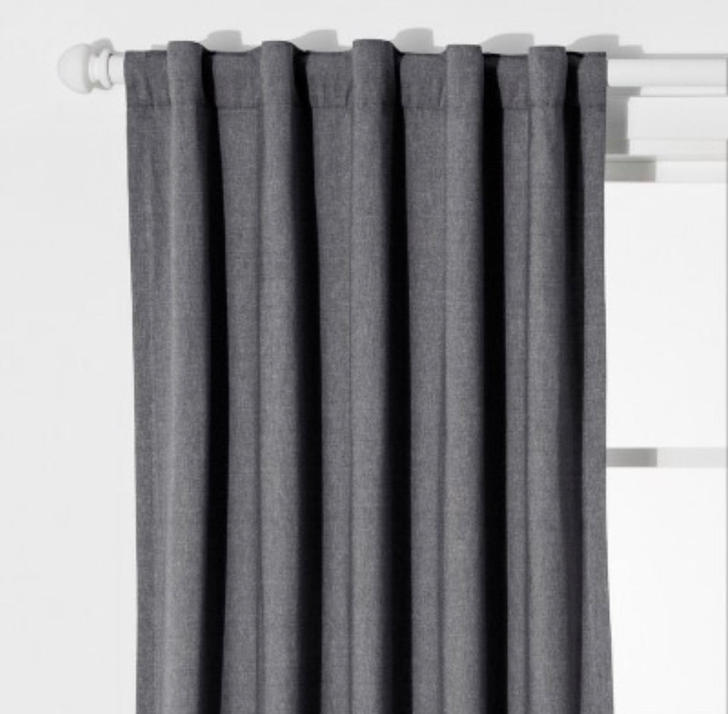 Chambray Window Blackout Curtain Panel Gray (42