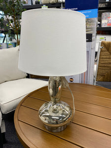 Glass Dollop Mercury Table Lamp with Fabric Shade White - Lalia Home - read description