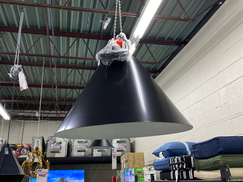 Large Metal Pendant Ceiling Light - Black